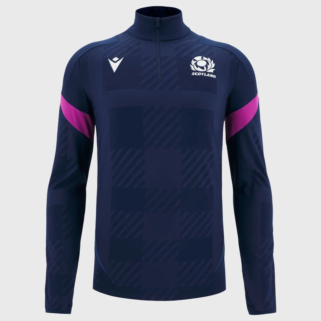 Macron Scotland Rugby Men's Training 1/4 Zip Navy/Purple 2025/26 - Rugbystuff.com
