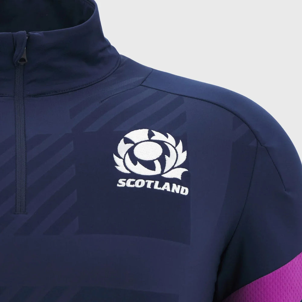 Macron Scotland Rugby Men's Training 1/4 Zip Navy/Purple 2025/26 - Rugbystuff.com