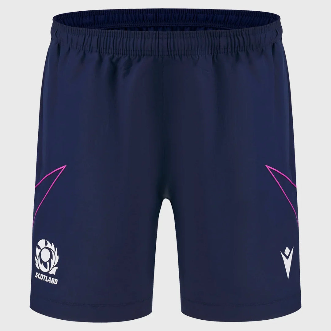 Macron Scotland Rugby Kid's Bermuda Gym Shorts Navy/Purple 2025/26 - Rugbystuff.com