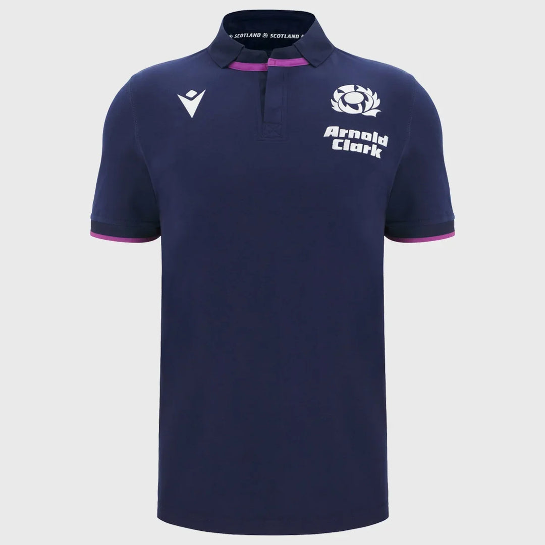 Macron Scotland Men's Home Short Sleeve Cotton Rugby Shirt 2025/26 - Rugbystuff.com