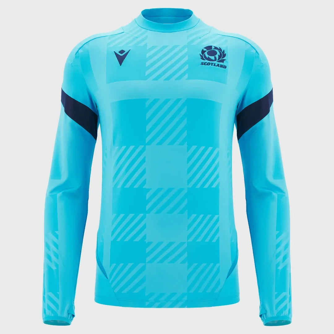 Macron Scotland Rugby Training Crew Sky/Navy 2025/26 - Rugbystuff.com