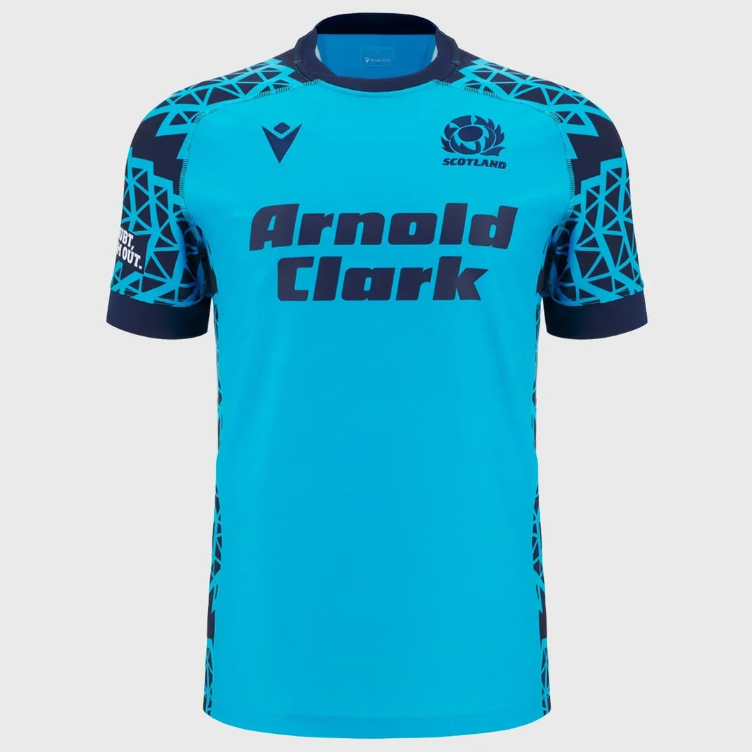 Macron Scotland Kid's Training Rugby Jersey Sky Blue 2025/26 - Rugbystuff.com