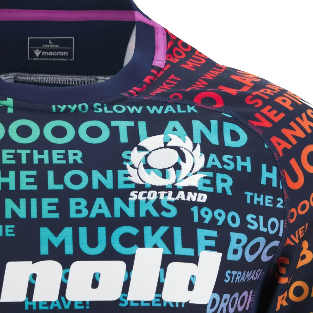 Macron Scotland Kid's Words Training Rugby Jersey 2025/26 - Rugbystuff.com