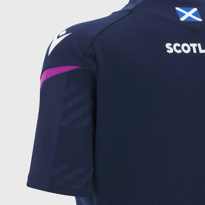 Macron Scotland Rugby Women's Poly Tee Navy/Purple 2025/26 - Rugbystuff.com