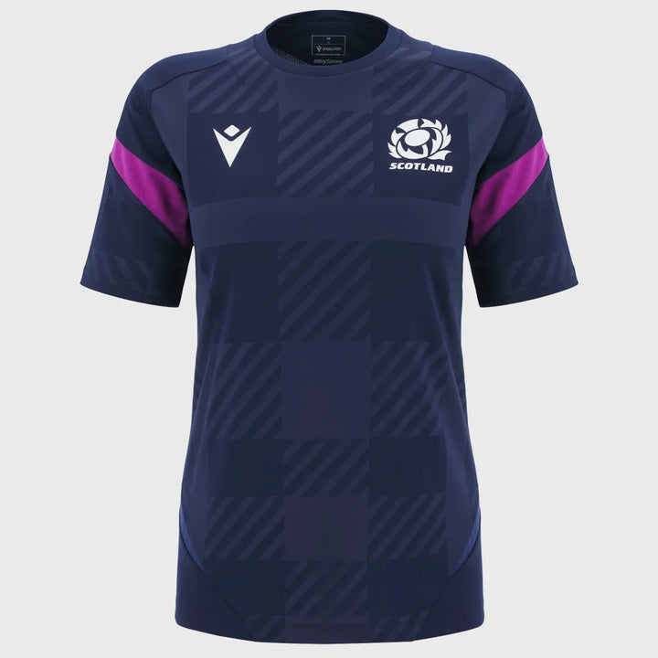 Macron Scotland Rugby Women's Poly Tee Navy/Purple 2025/26 - Rugbystuff.com