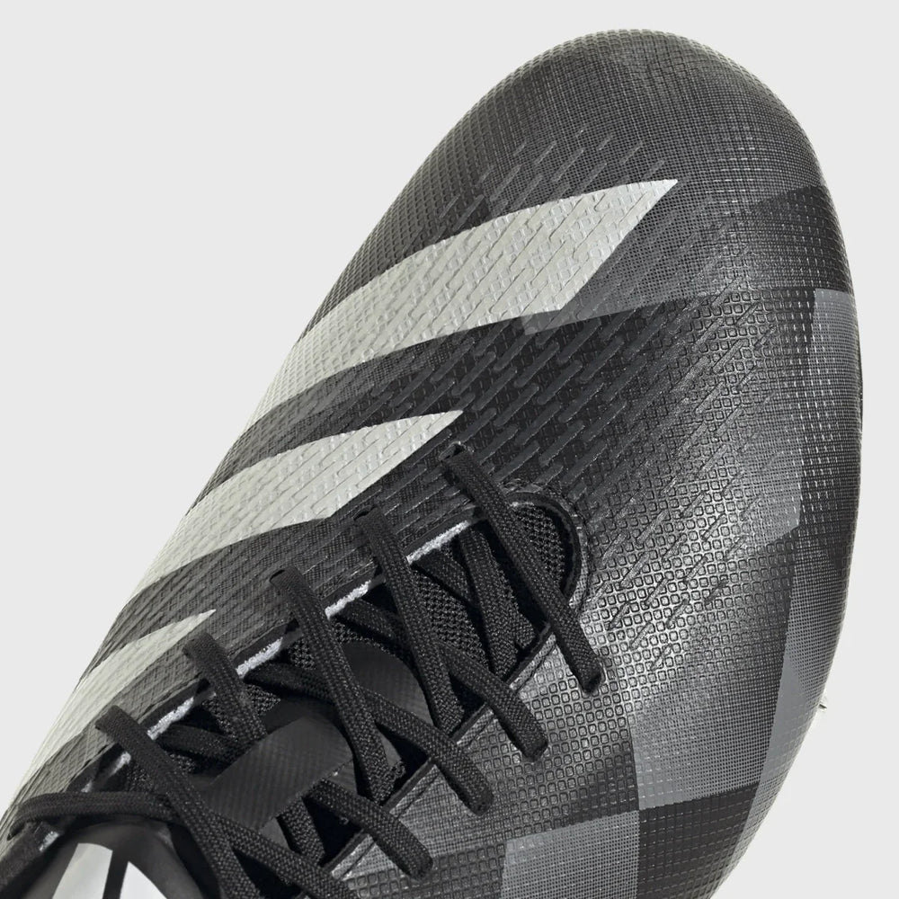 Adidas Adizero RS15 Pro SG Rugby Boots Black/Grey - Rugbystuff.com