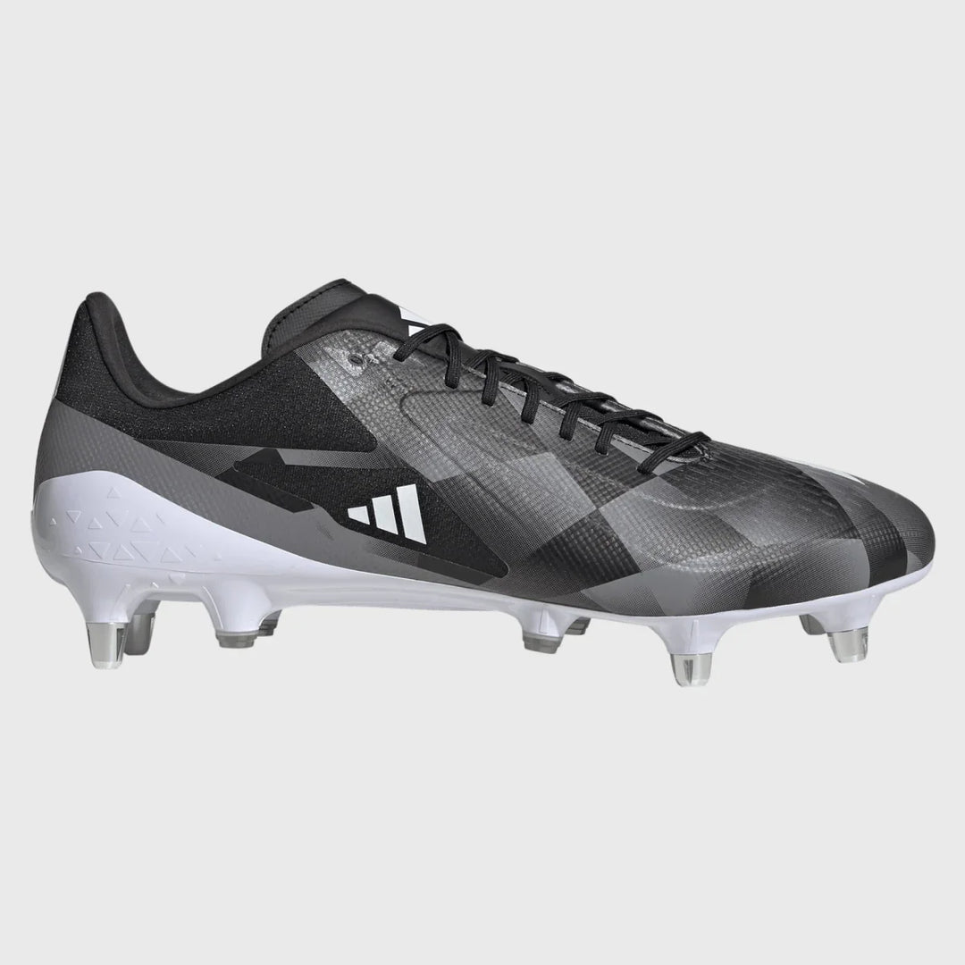 Adidas Adizero RS15 Ultimate SG Rugby Boots Black/Grey - Rugbystuff.com