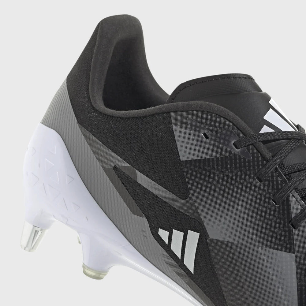 Adidas Adizero RS15 Ultimate SG Rugby Boots Black/Grey - Rugbystuff.com
