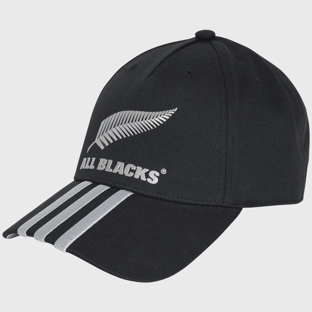 Adidas All Blacks 3 Stripe Cap Black/Silver - Rugbystuff.com