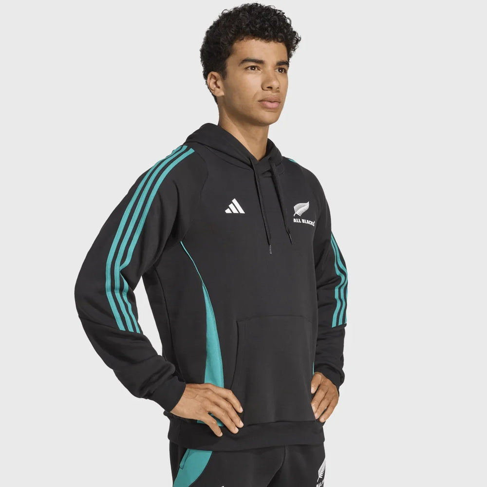 Adidas All Blacks Hoody Black/Pure Teal - Rugbystuff.com