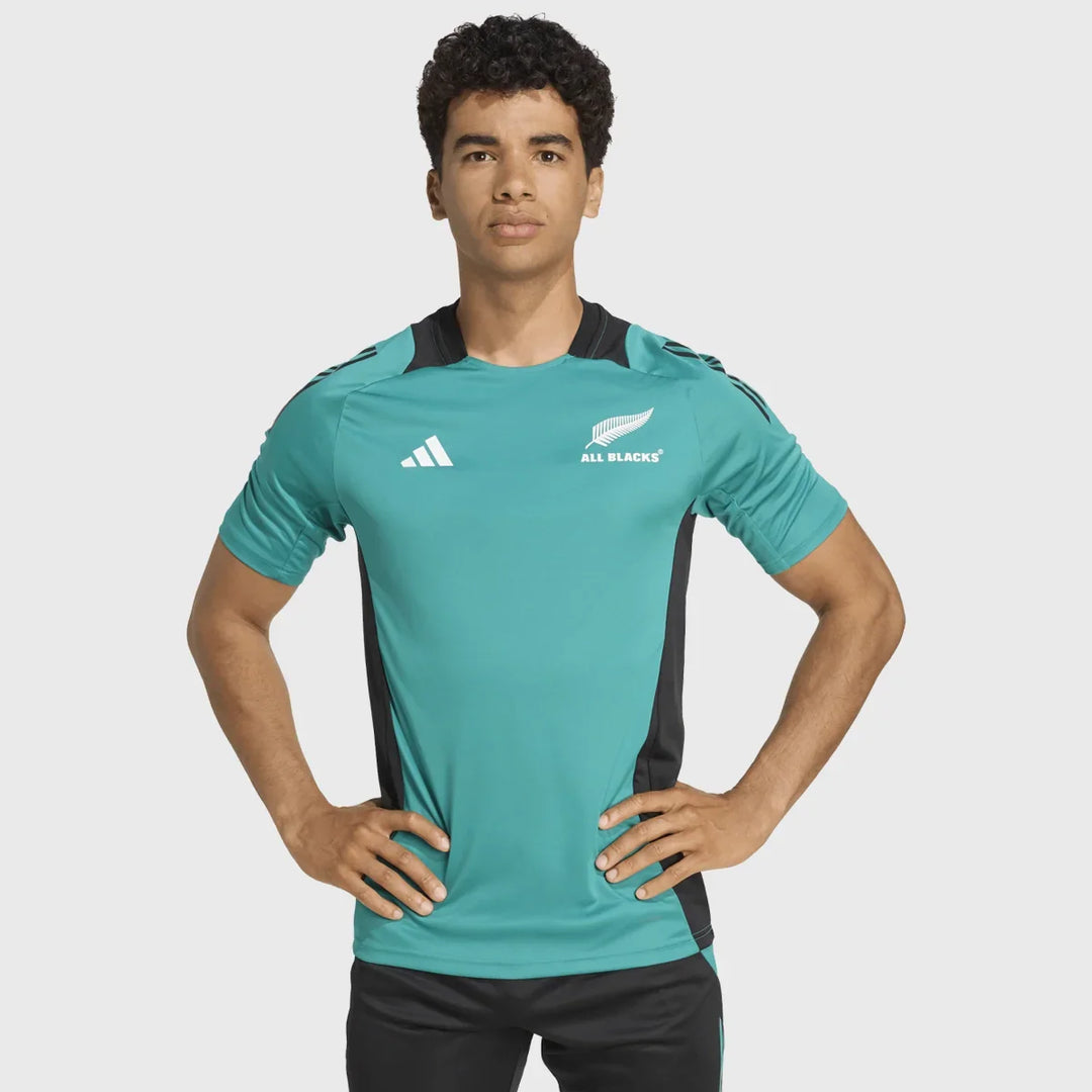 Adidas All Blacks Performance Tee Pure Teal - Rugbystuff.com
