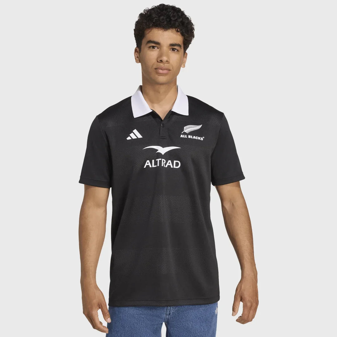 Adidas All Blacks Supporter Polo Shirt Black - Rugbystuff.com