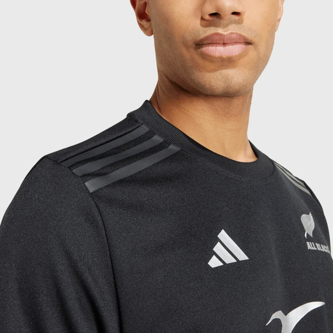 Adidas All Blacks Supporters Tee Black 2024/25 - Rugbystuff.com