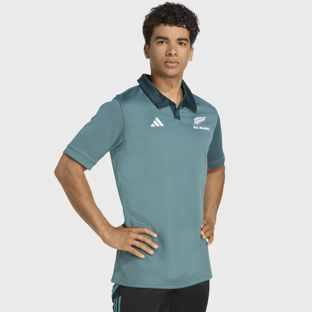 Adidas All Blacks Training Rugby Jersey Preloved Teal - Rugbystuff.com