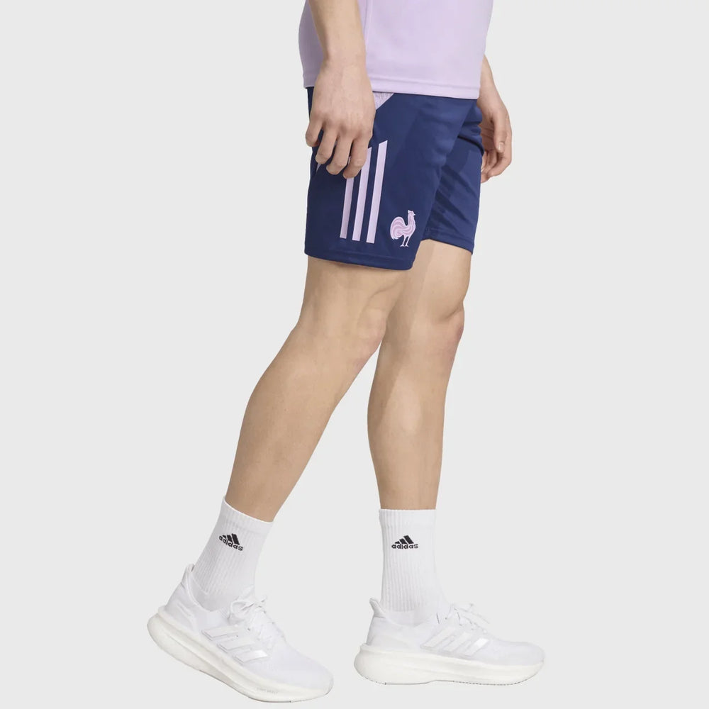 Adidas France Rugby Gym Shorts Navy/Purple - Rugbystuff.com