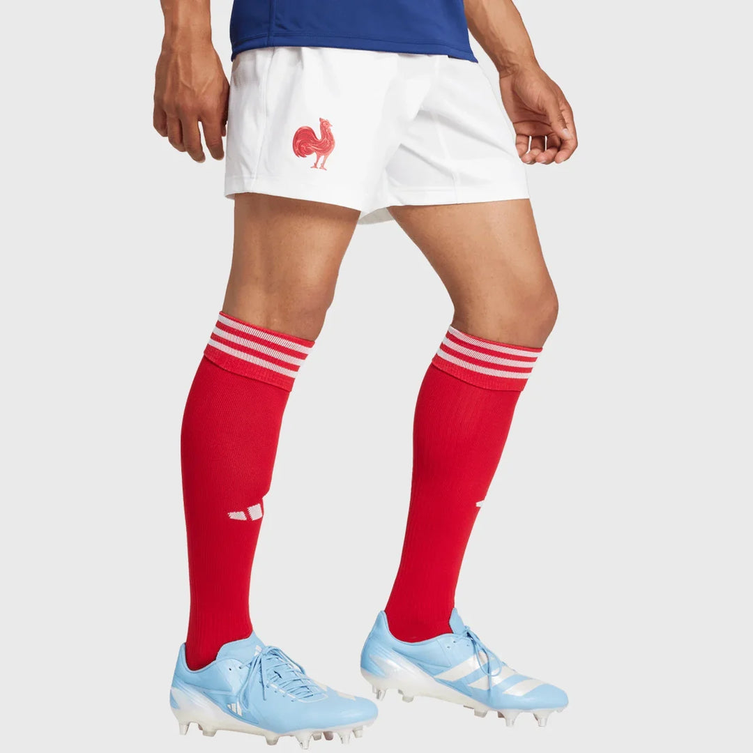 Adidas France Home Rugby Shorts White - Rugbystuff.com
