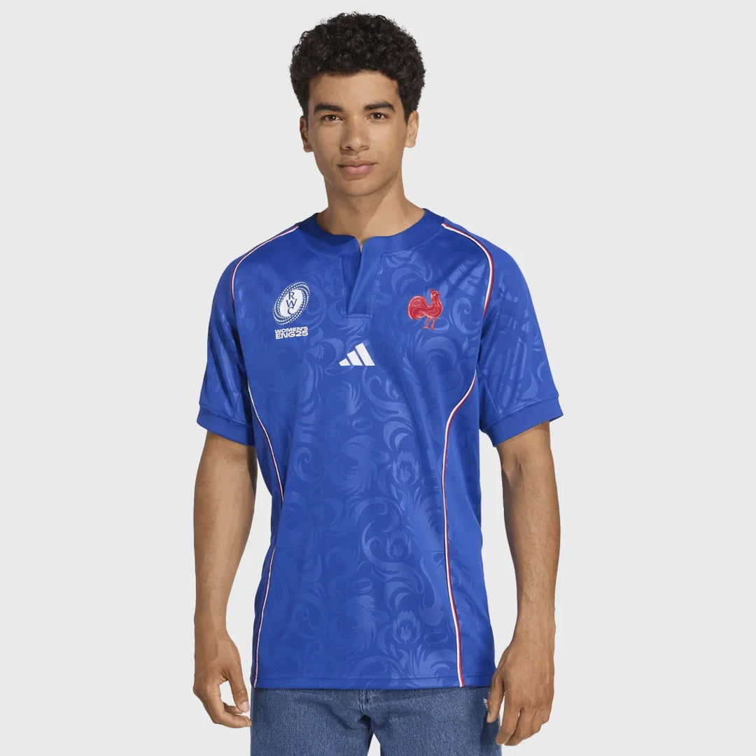 Adidas France WRWC 2025 Men's Home Jersey - Rugbystuff.com