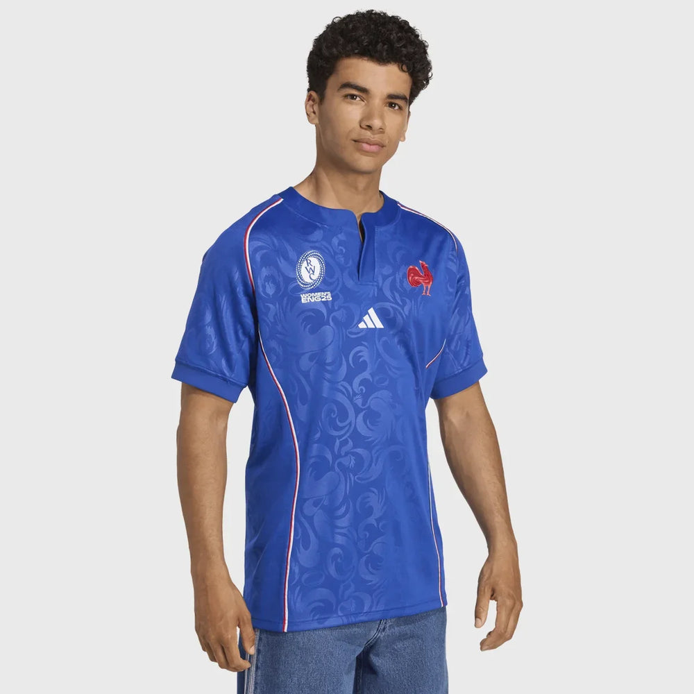 Adidas France WRWC 2025 Men's Home Jersey - Rugbystuff.com