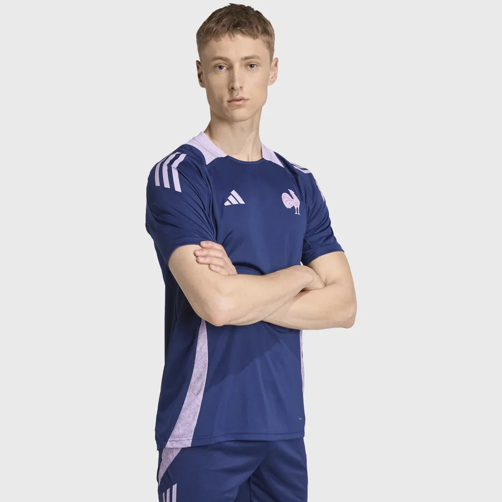 Adidas France Rugby Performance Tee Navy/Purple - Rugbystuff.com