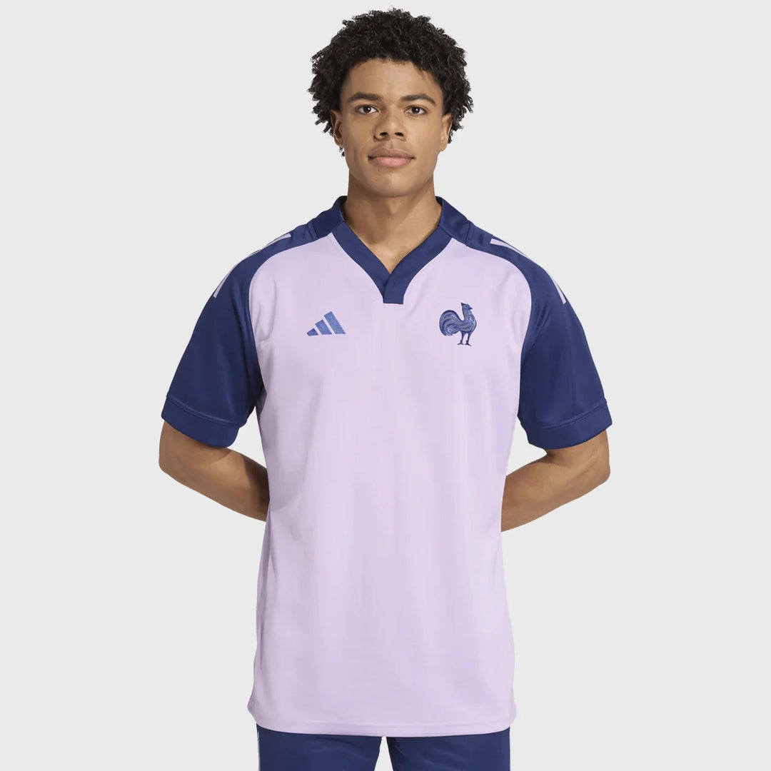 Adidas France Training Rugby Jersey Purple - Rugbystuff.com