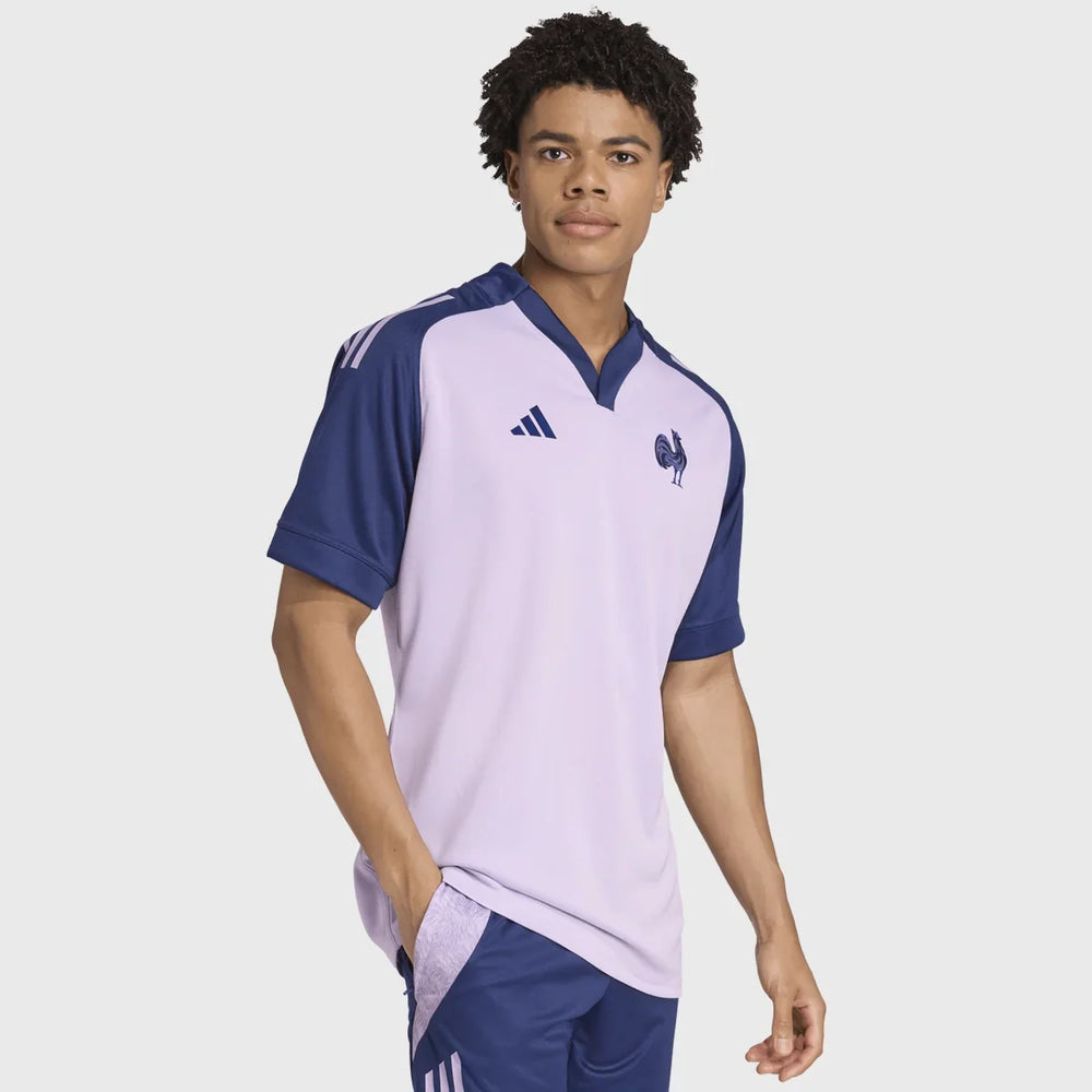 Adidas France Training Rugby Jersey Purple - Rugbystuff.com