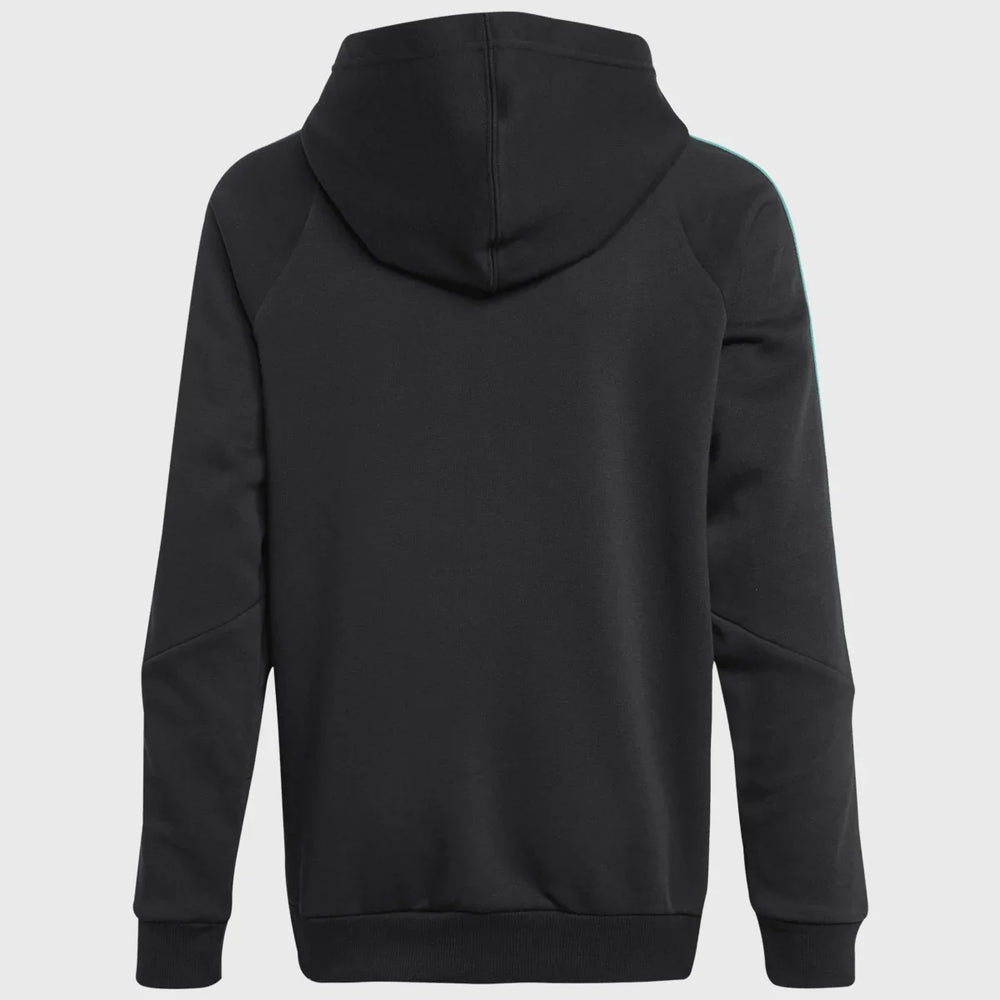 Adidas All Blacks Kid's Hoody Black/Pure Teal - Rugbystuff.com
