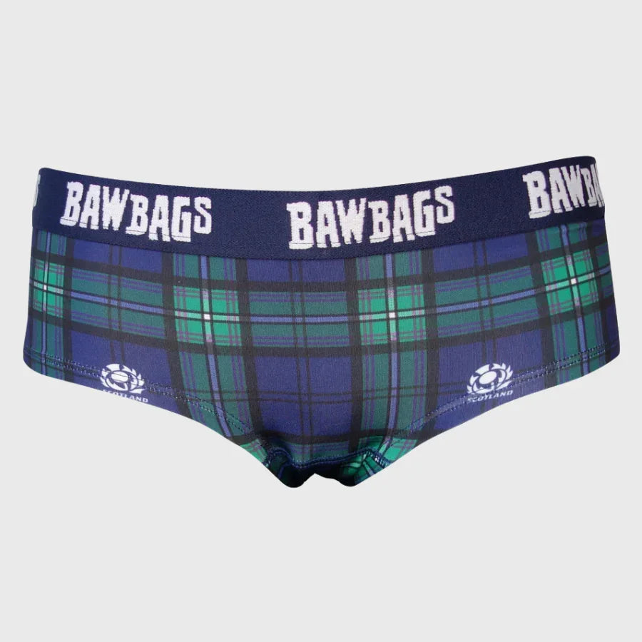 Bawbags Scotland Rugby Women's Cool De Sacs Tartan Briefs - Rugbystuff.com