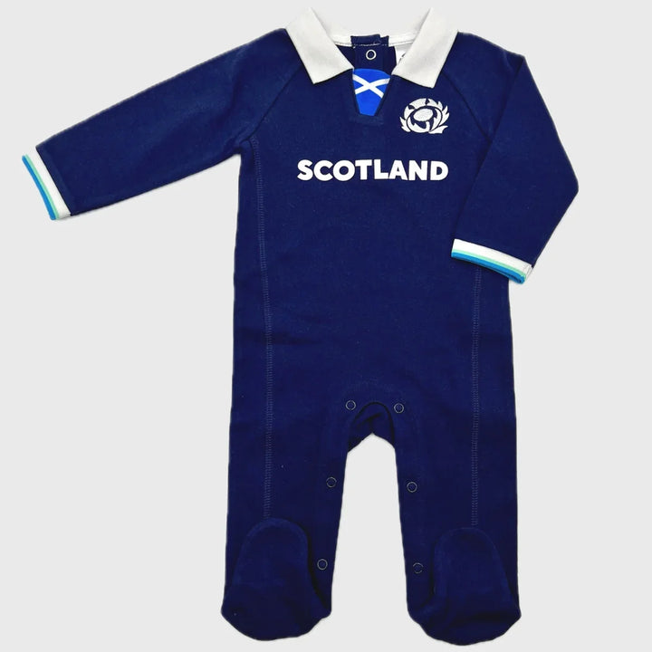 Brecrest Scotland Rugby Home Baby Sleepsuit - Rugbystuff.com
