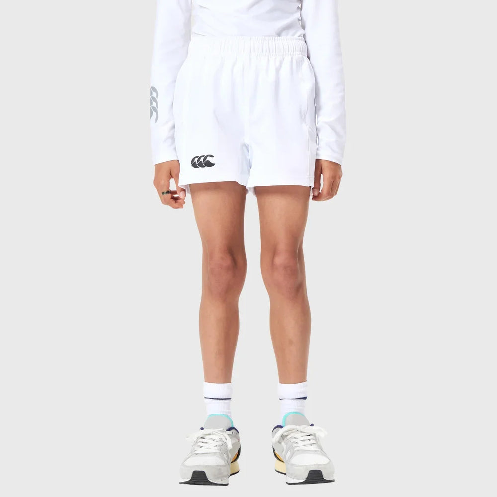 Canterbury Kid's Advantage Rugby Shorts 2.0 White - Rugbystuff.com