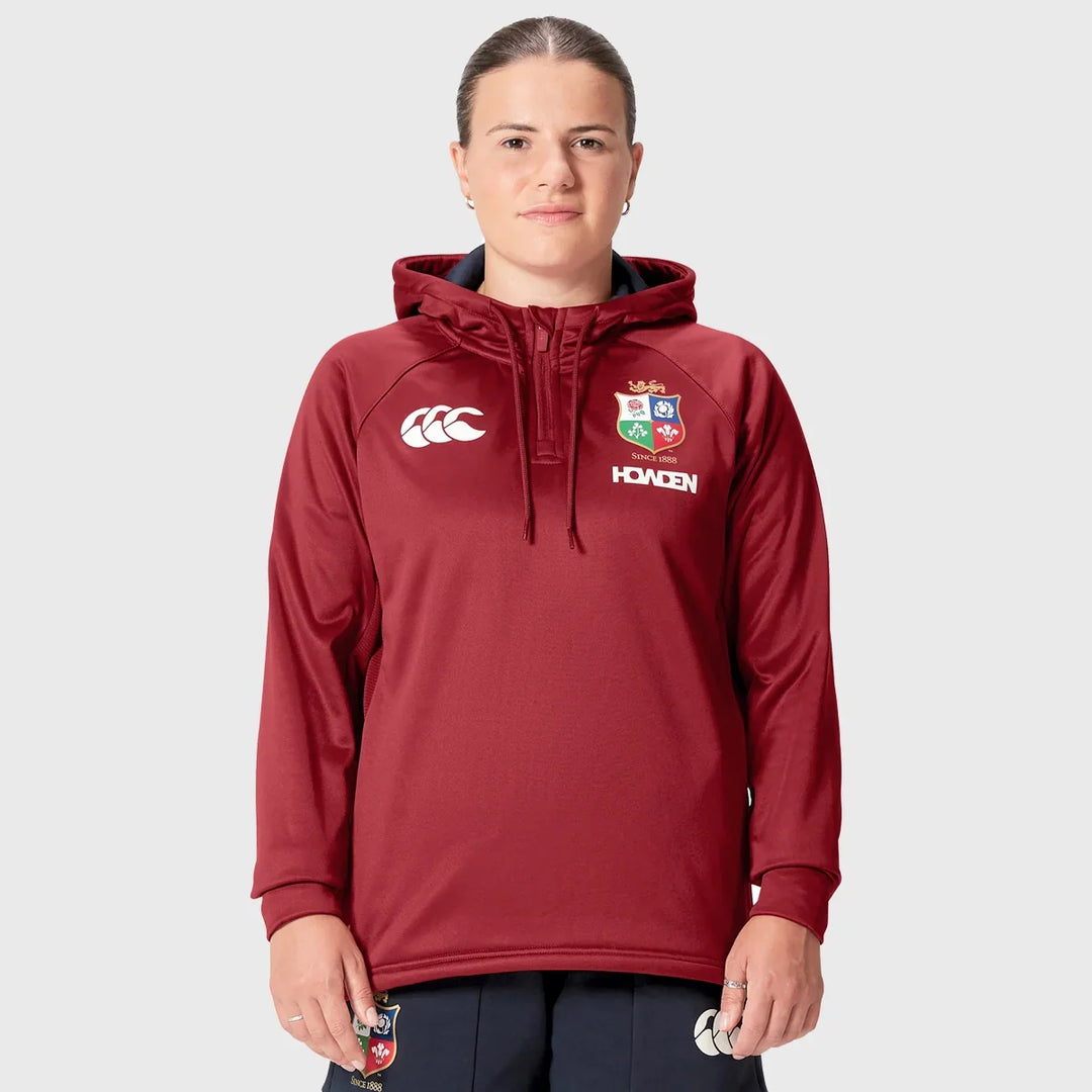 Canterbury British & Irish Lions Women's 1/4 Zip Hoody Red - Rugbystuff.com