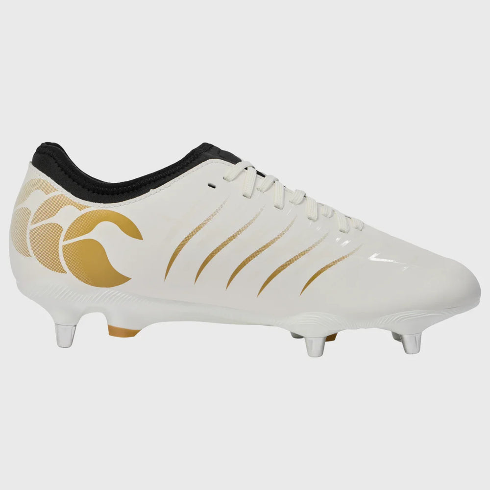 Canterbury Phoenix Team SG Rugby Boots White/Gold - Rugbystuff.com