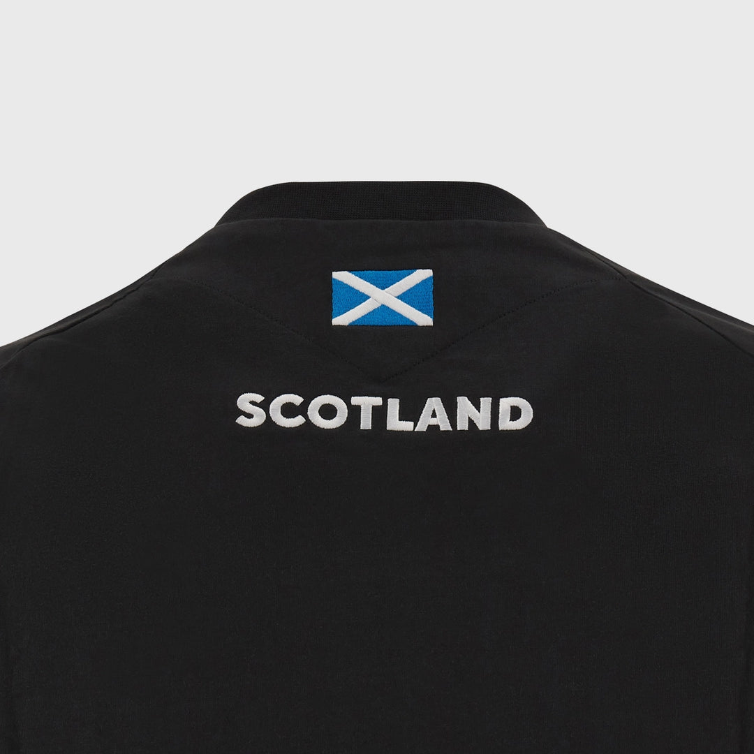 Macron Scotland Rugby Men's Short Sleeve Cotton Tee Black/Tartan - Rugbystuff.com