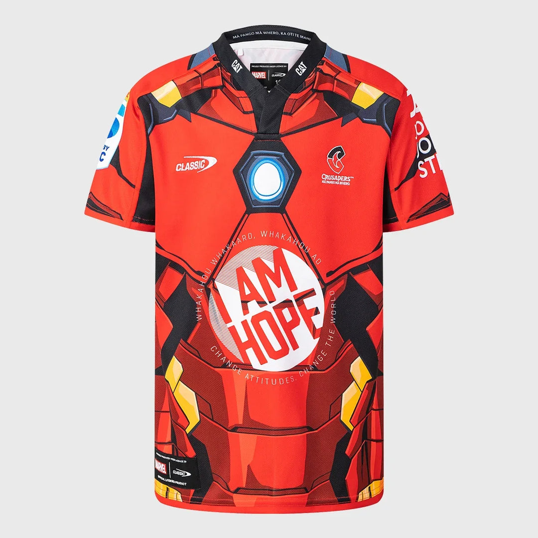 Classic Crusaders Iron Man Kid's Replica Rugby Shirt - Rugbystuff.com