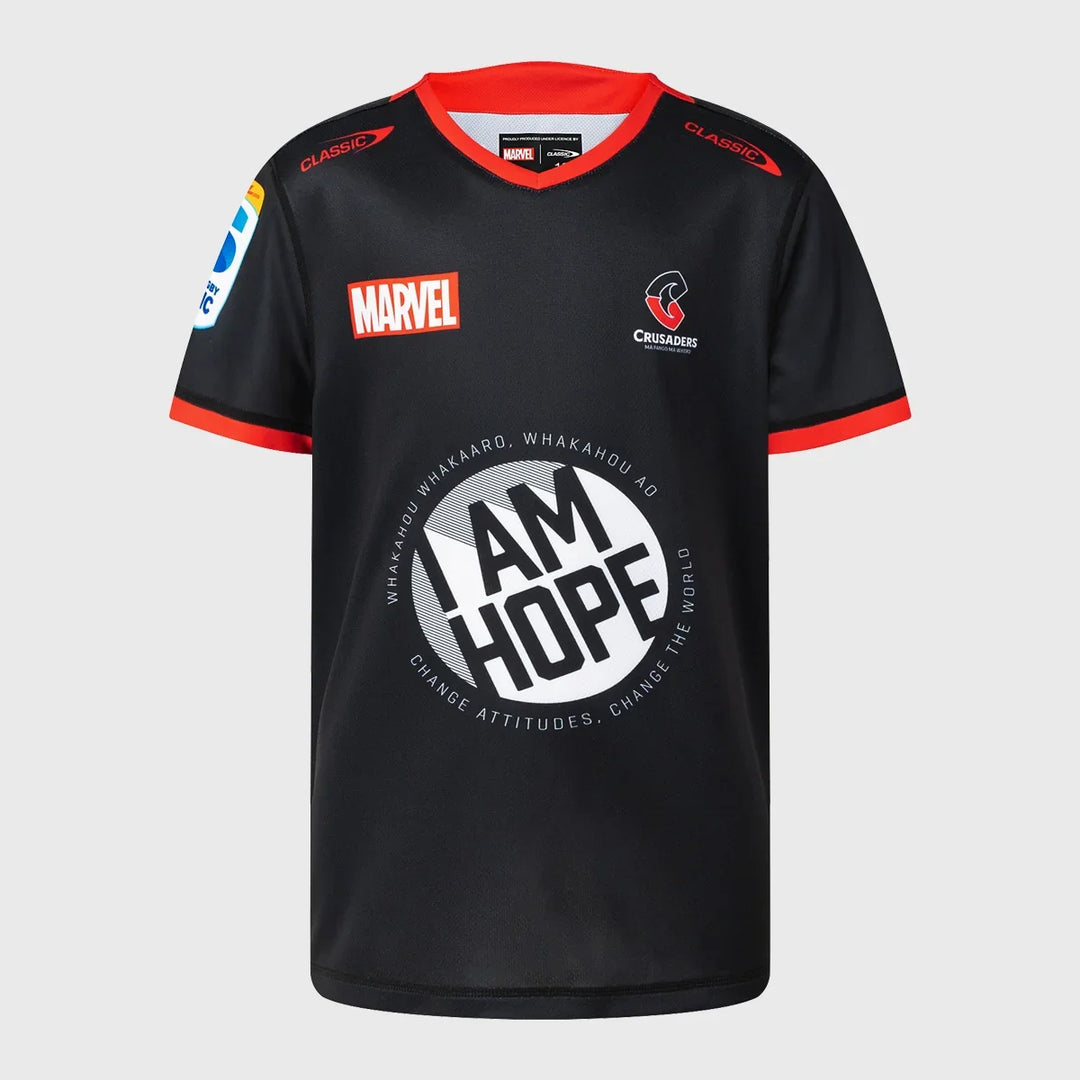 Classic Crusaders Iron Man Kid's Warm Up Tee - Rugbystuff.com