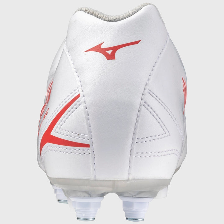 Mizuno Monarcida Neo Select Mix Rugby Boots White/Red - Rugbystuff.com
