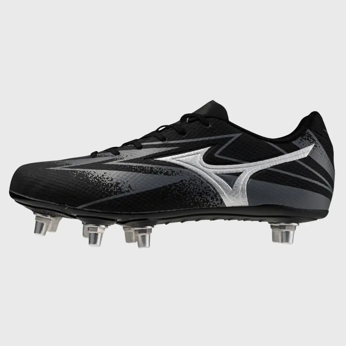 MIZUNO ラグビースパイク WAITANGI 28cm Mizuno Waitangi Pro Rugby Boots Black/Silver | Rugbystuff.com