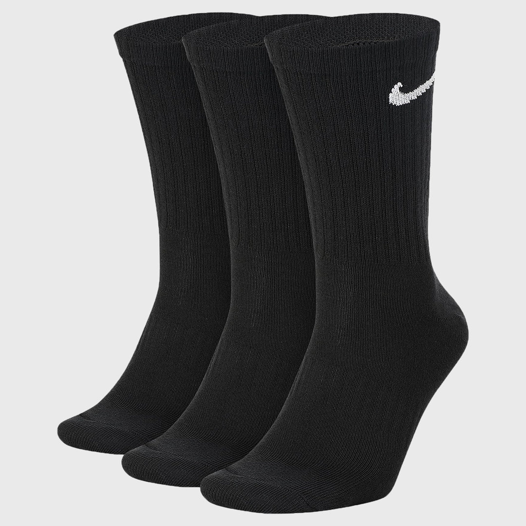 Nike Cushioned Training Crew Socks Black 3 Pack - Rugbystuff.com