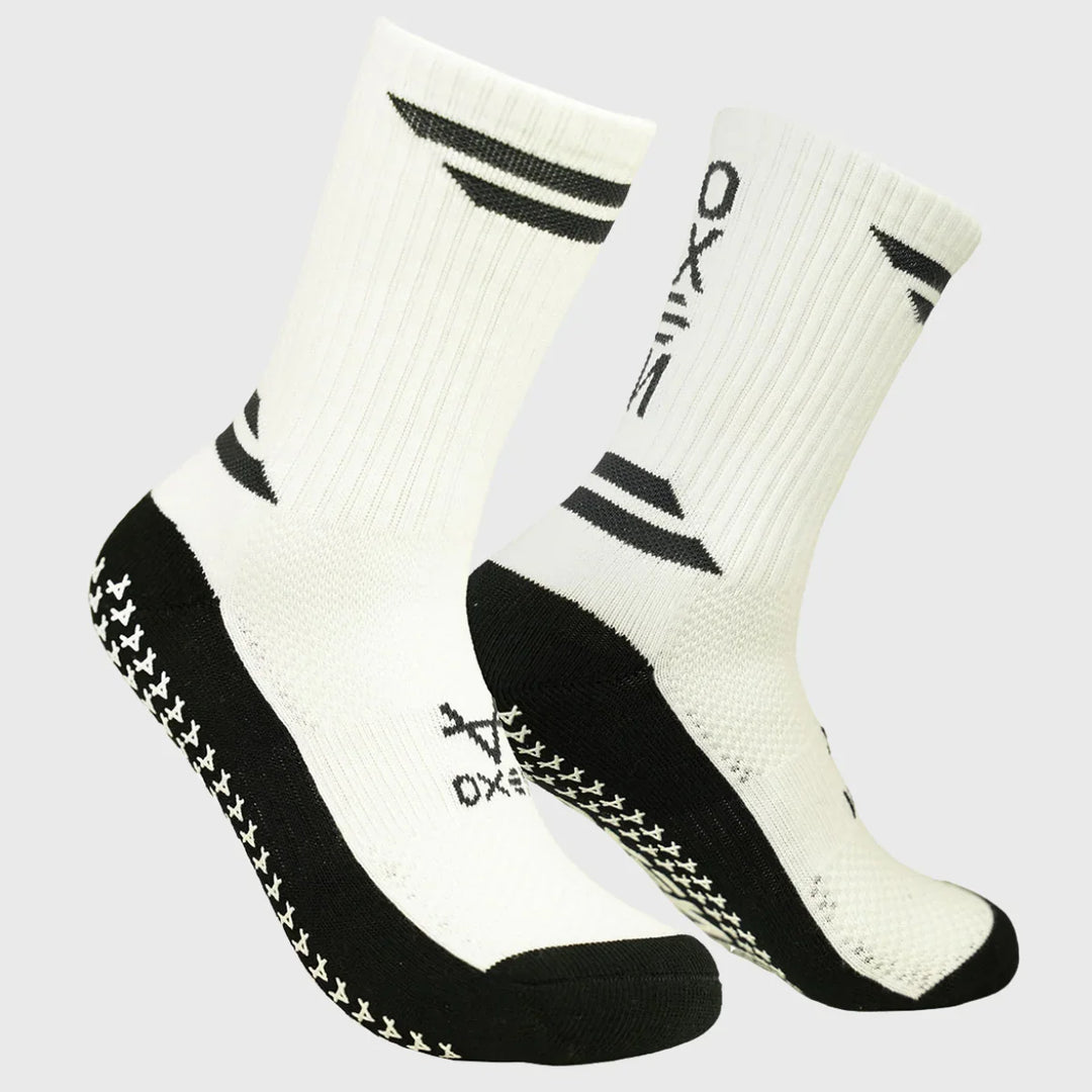 Oxen Grip Socks White/Black - Rugbystuff.com