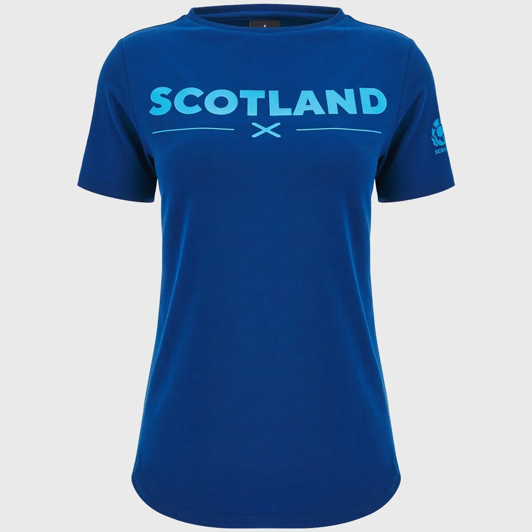 Macron Scotland Rugby Women's Leisure Cotton Tee Navy - Rugbystuff.com