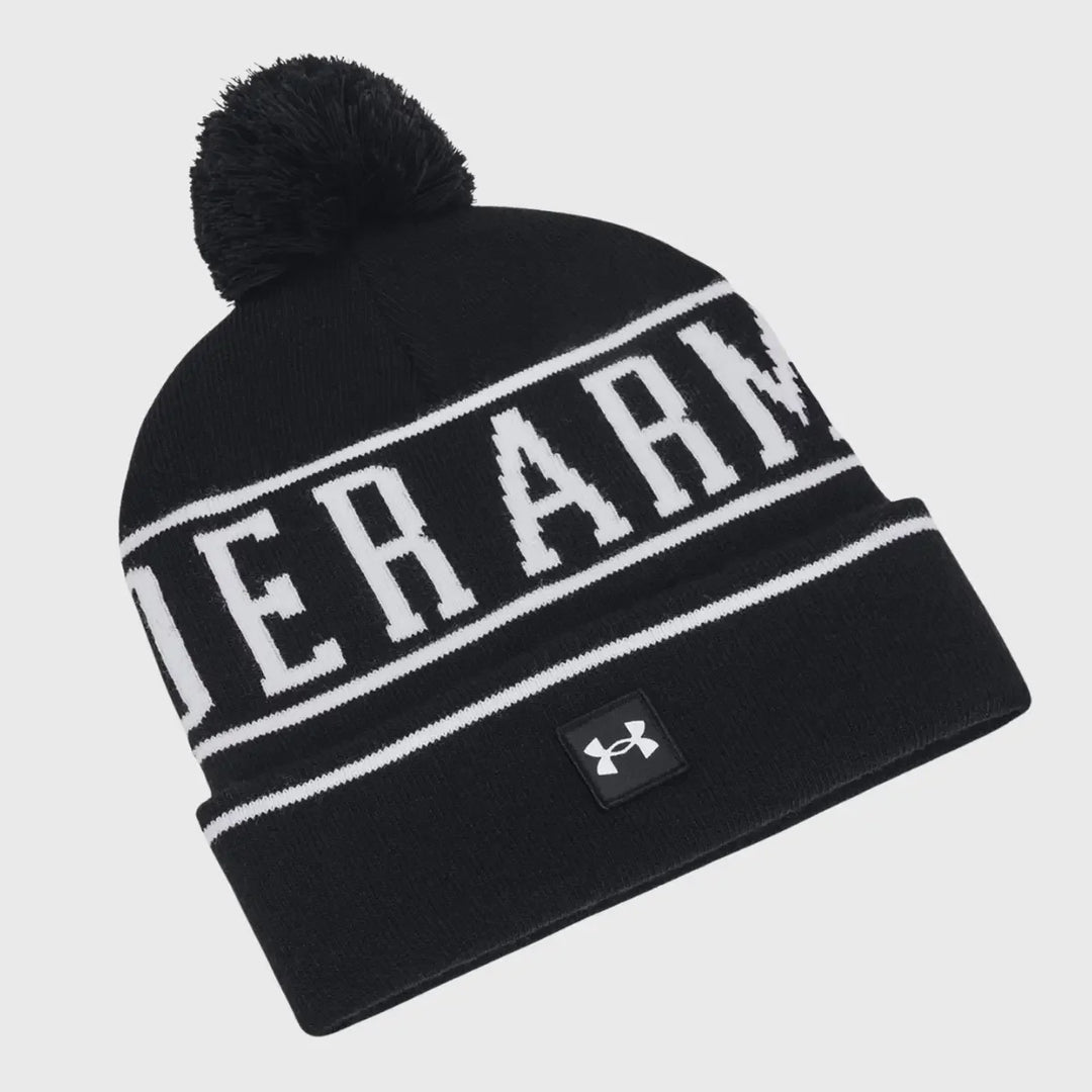 Under Armour Halftime Pom Beanie Black - Rugbystuff.com