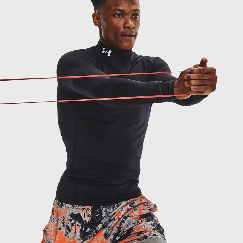 Under Armour ColdGear Men's Compression Mock Long Sleeve Black - Rugbystuff.com