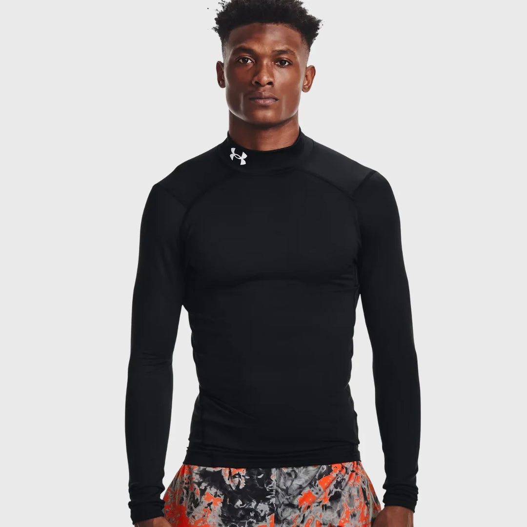 Under Armour ColdGear Men's Compression Mock Long Sleeve Black - Rugbystuff.com