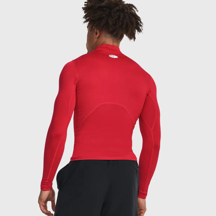 Under Armour ColdGear Men's Compression Mock Long Sleeve Red - Rugbystuff.com