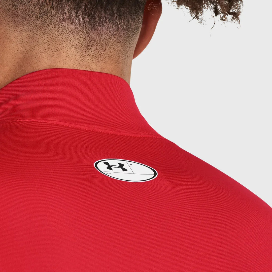 Under Armour ColdGear Men's Compression Mock Long Sleeve Red - Rugbystuff.com