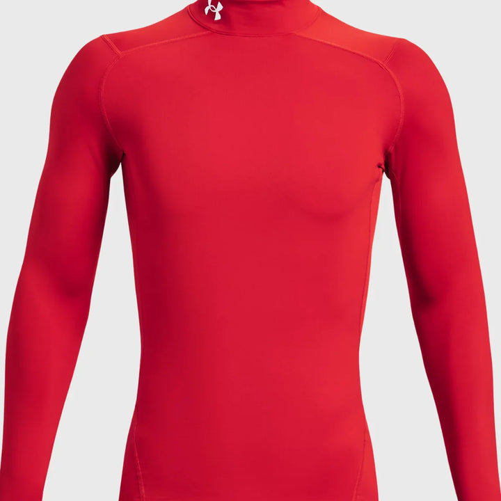 Under Armour ColdGear Men's Compression Mock Long Sleeve Red - Rugbystuff.com