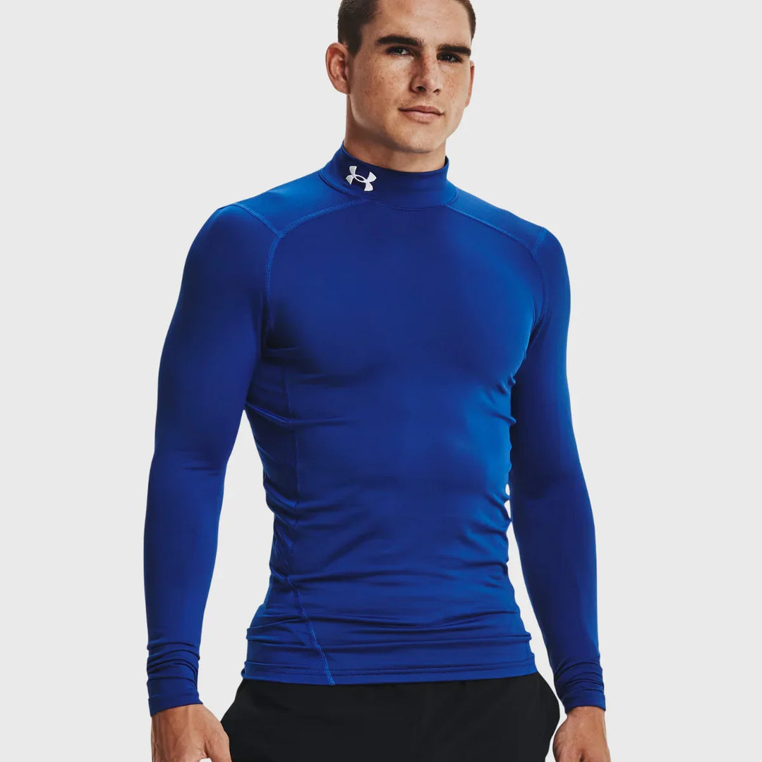 Under Armour ColdGear Men's Compression Mock Long Sleeve Royal - Rugbystuff.com