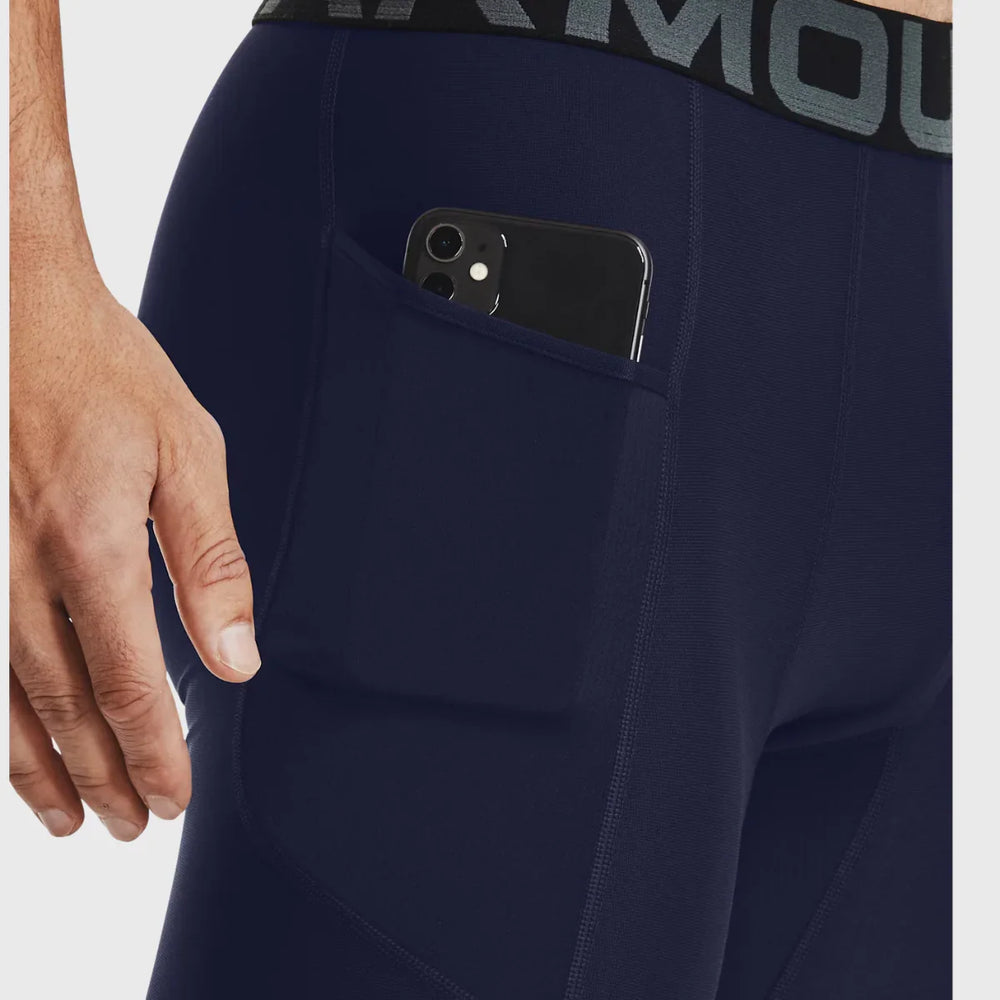 Under Armour HeatGear Men's 6" Compression Shorts Navy - Rugbystuff.com