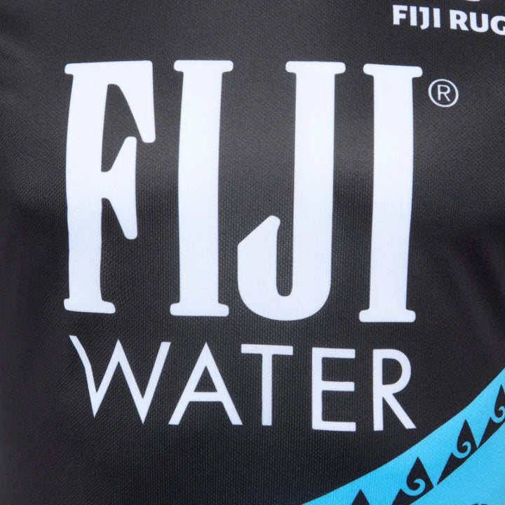 Umbro Fiji Pre-Match Tee Black/Blue 2025/26 - Rugbystuff.com