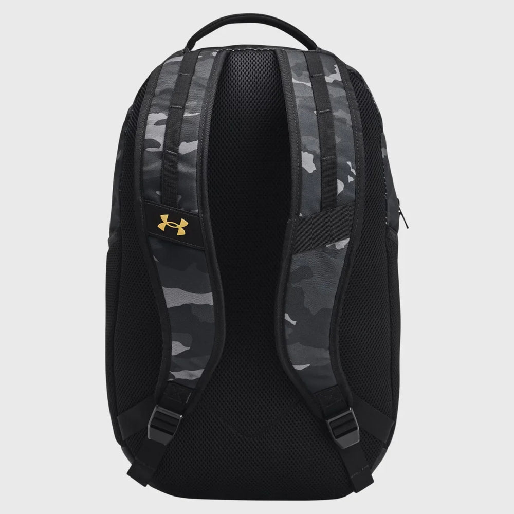Under Armour Hustle 6.0 Backpack Black Camo/Gold - Rugbystuff.com