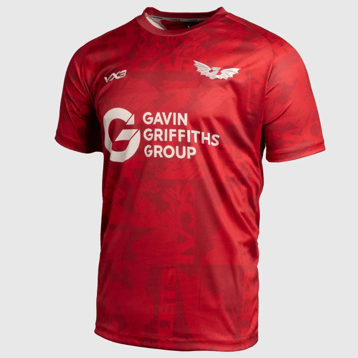 VX3 Scarlets Warm Up Tee Red 2025/26 - Rugbystuff.com